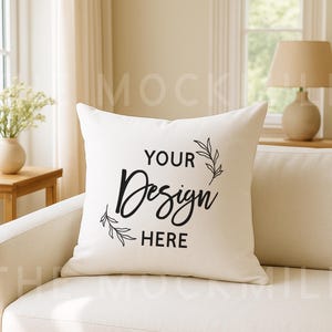 Square Pillow Mockup | Pillowcase Mock | Throw Pillow Mockup | Cushion Mockup | White Pillow Mockup | Pillow Mockup JPEG | Pillow Mock JPEG