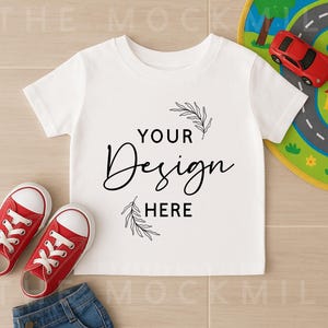 White Kids T-Shirt Mockup: Bella Canvas 3001T (Digital Download)
