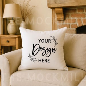Square Pillow Mockup | Pillowcase Mock | Throw Pillow Mockup | Cushion Mockup | White Pillow Mockup | Pillow Mockup JPEG | Pillow Mock JPEG