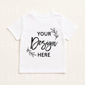 Bella Canvas 3001T Kids White T-Shirt Mockup (Digital Download Jpeg File)