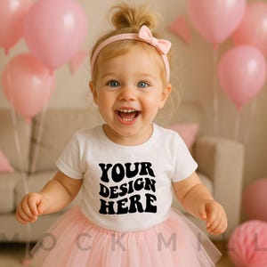 Kids White T-Shirt Mockup | Bella Canvas 3001T Kids T-Shirt Mockup | Girl T- Shirt Mockup | Toddler Girl Summer Mockup | Kids Shirt Mockup