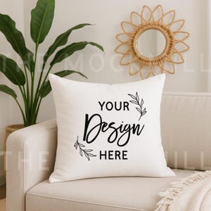 Square Pillow Mockup | Pillowcase Mock | Throw Pillow Mockup | Cushion Mockup | White Pillow Mockup | Pillow Mockup JPEG | Pillow Mock JPEG
