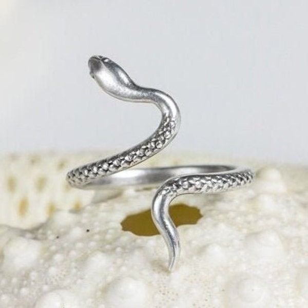 Silver Snake Ring, dainty ring, open snake ring, Serpent Jewelry, wrap ring, Adjustable Snakes, Midi pinky ring, Mother's Day gifts for Her