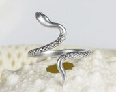 Silver Snake Ring, Serpent Jewelry, Adjustable Snake Ring, BlueRoomBijoux, Animal Midi minimalist, Mother 39 s day gift, LOW SHIPPING