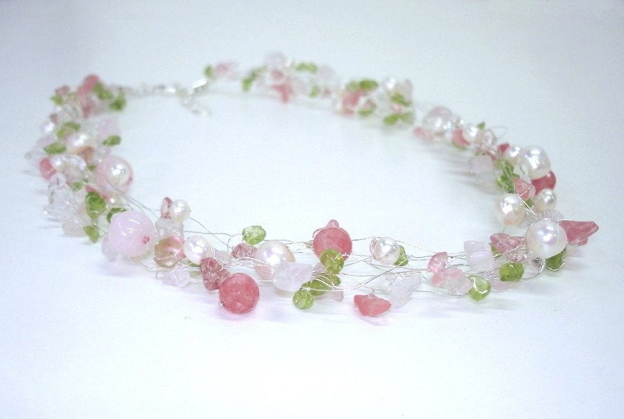 Pastel bridal necklace Spring wedding jewelry Wedding Etsy