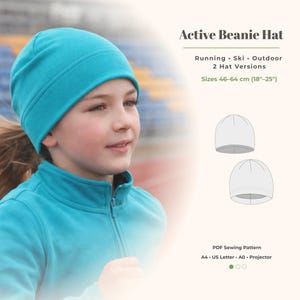 Patrón de costura para gorro deportivo de punto elástico, tallas 46-64 (patrón en PDF A4/A0/para proyector)