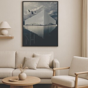 Philharmonic, Modernist Serenity – Architectural Wall Art | Minimalist Futuristic Building Print | Vertical Poster | Nowoczesny plakat