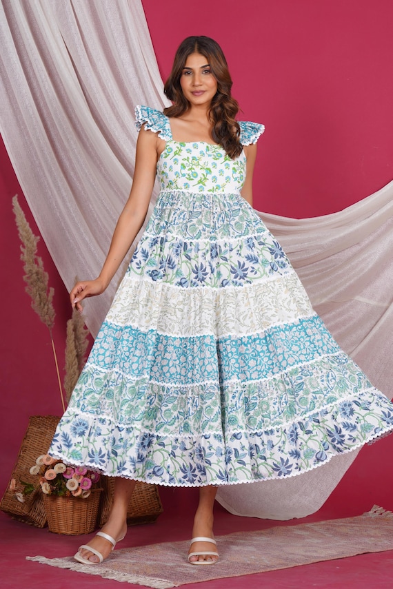 white christmas dresses Cotton Tiered Dress in Black main image 0