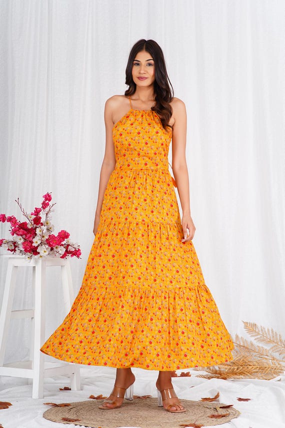 red and yellow floral dress Florals For Now