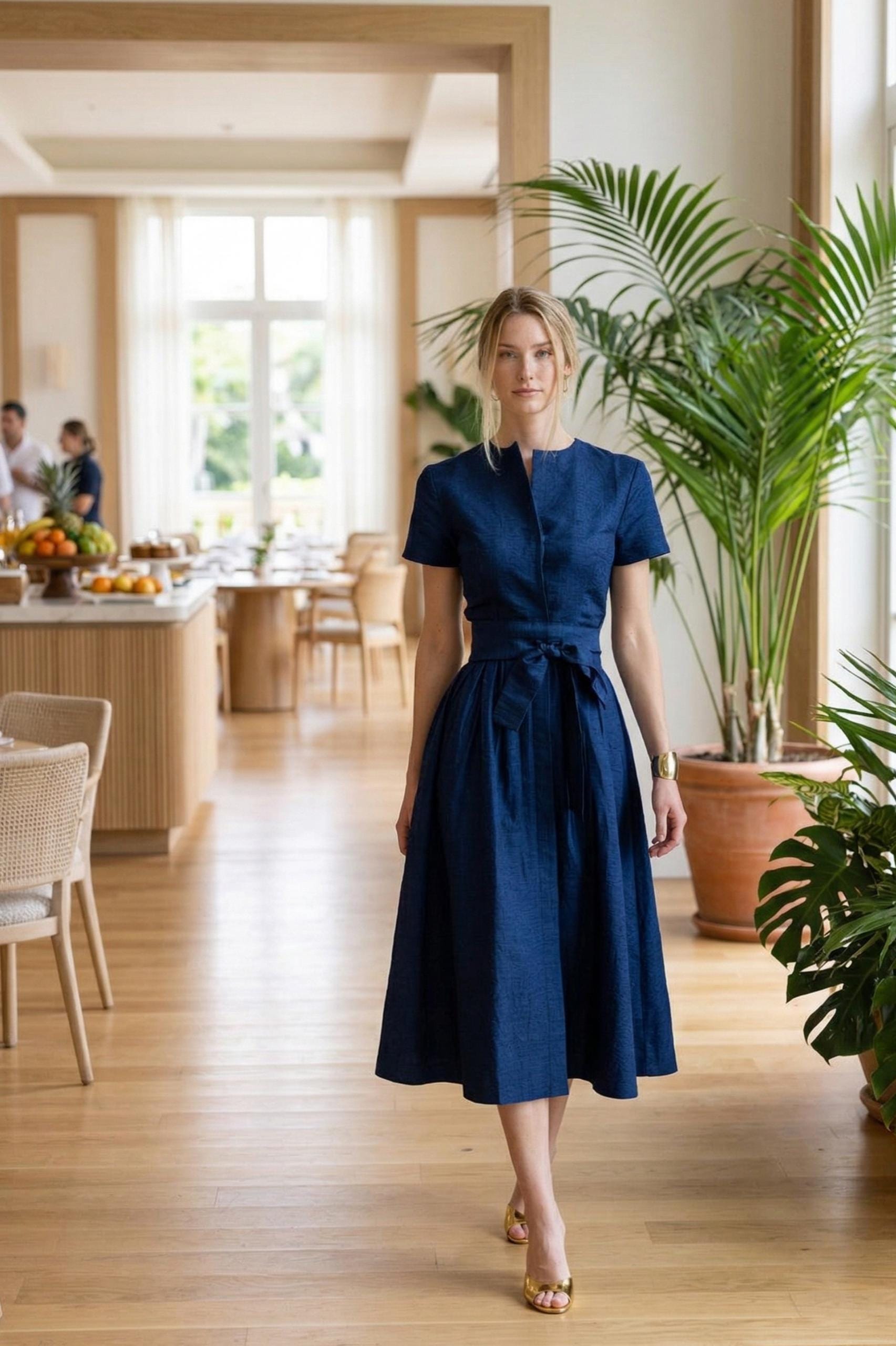 silk dupion dress Black Dupioni Silk Midi Dress Women Vintage Shirt Dress A Line Minimalist Belted Waist