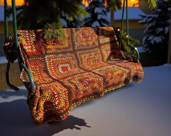 Manta afgana rústica estilo bohemio, hecha a mano, en tonos tierra otoñales, para abuela, para decorar el hogar
