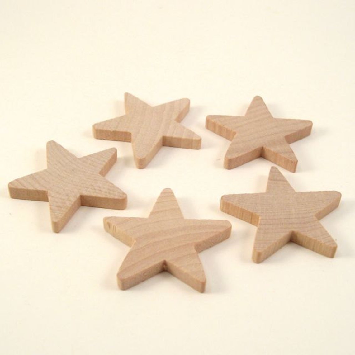 50 Little Wooden Stars 1 1/2 Inch Etsy