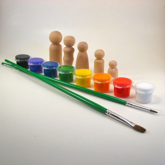 Wood Doll Painting Kit Etsy