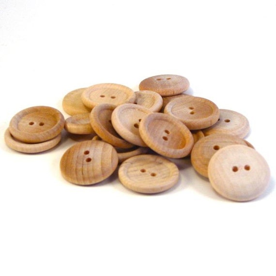 20 Wood Buttons 1 inch Etsy