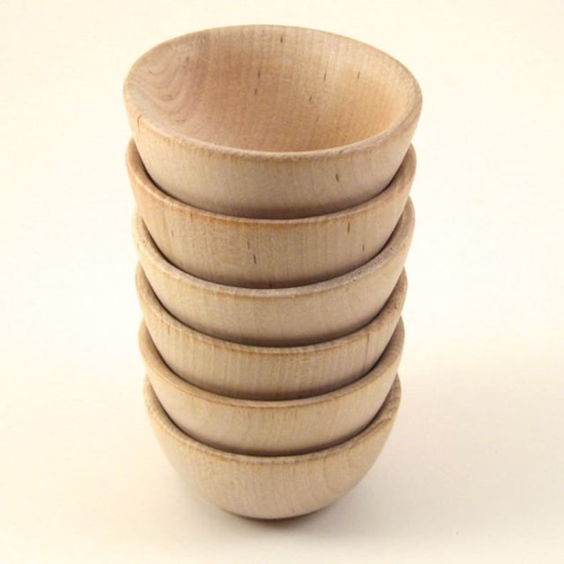 Wood Bowls 6 Small Unfinished Wooden Ring Bowls Etsy