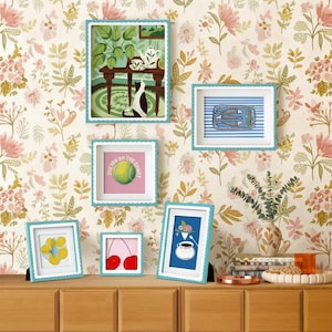 Cadre photo festonné vert menthe (4 x 4-8 x 10), cadre photo rétro et cadre de table/mur fantaisiste avec passe-partout - Joli cadres photo décoratifs