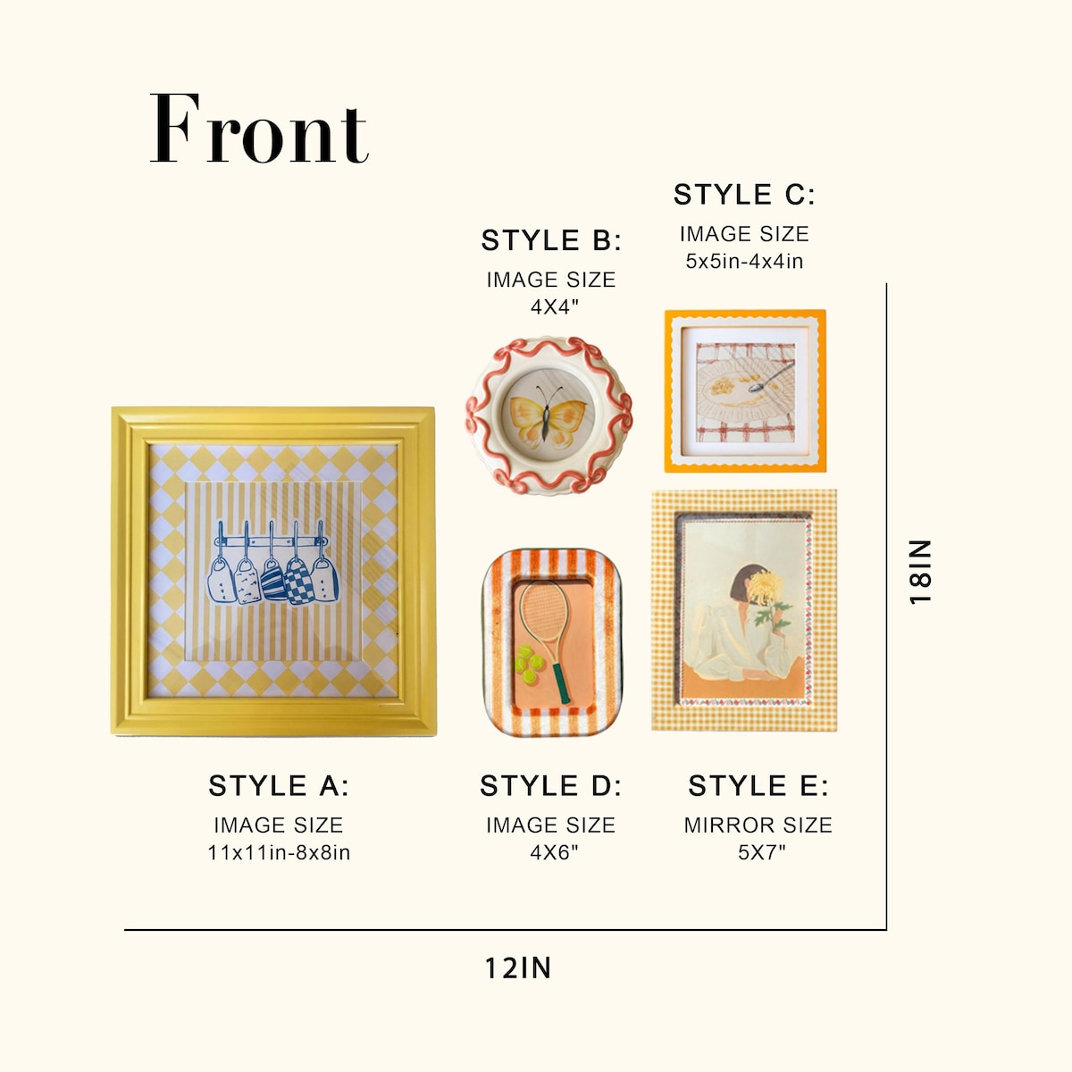 Vintage Cute Photo Frames - Ceramic & Retro Mixed-Material Frames (4x4/4x6/5x5/5x7/8x8) | Boho Cottagecore Home Decor