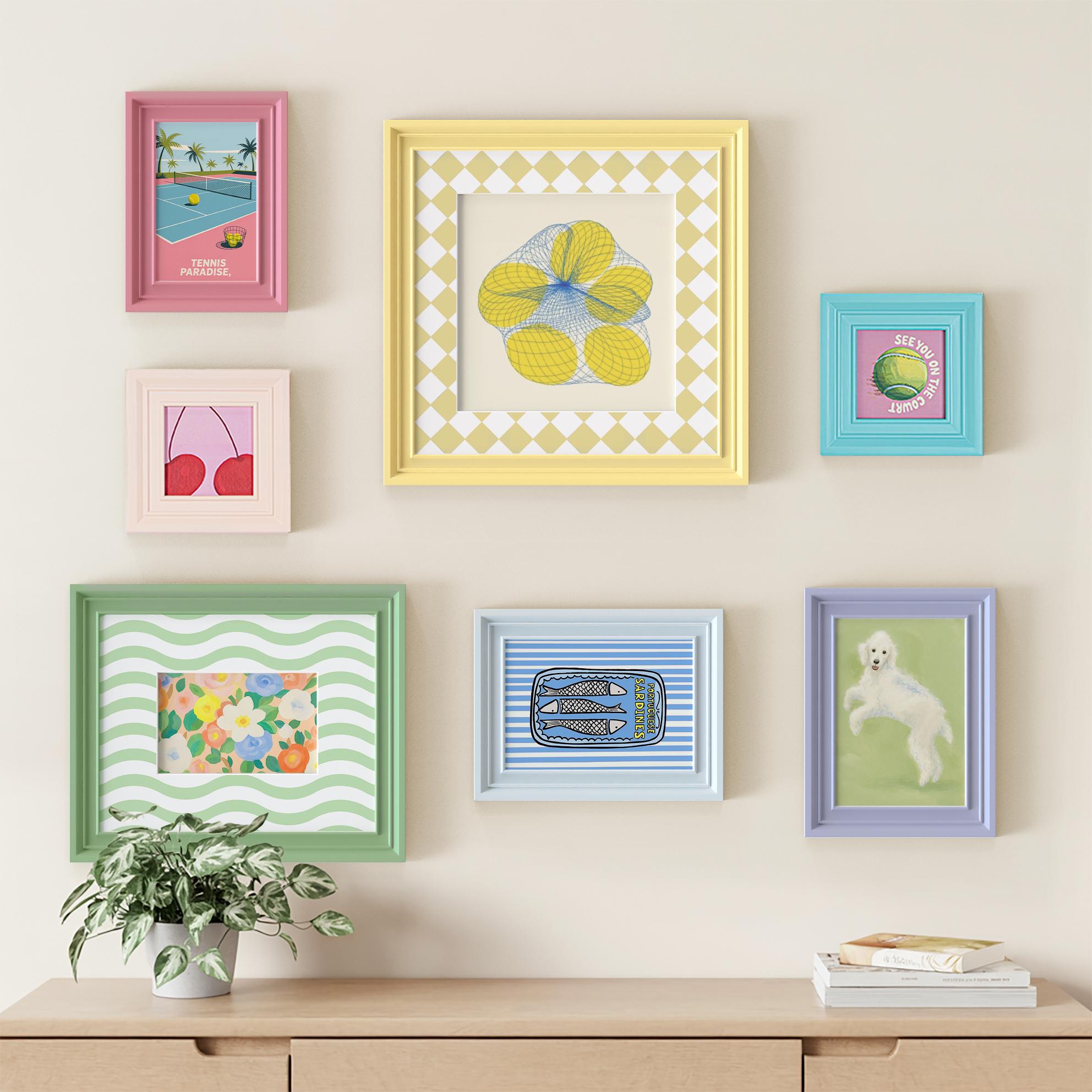 FSC Wood Photo Frames | Vibrant Color Gallery Wall Set | Playful Retro ...