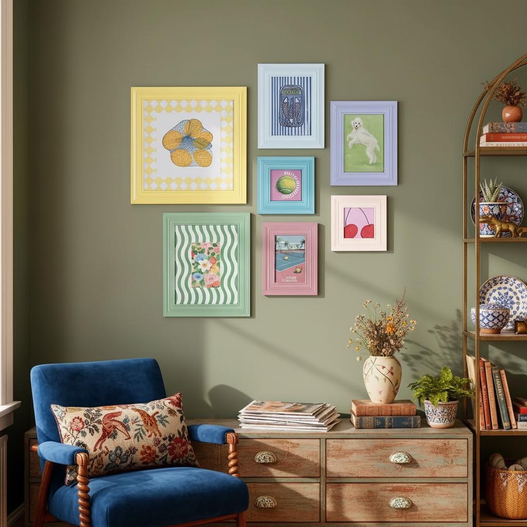 FSC Wood Photo Frames | Vibrant Color Gallery Wall Set | Playful Retro ...