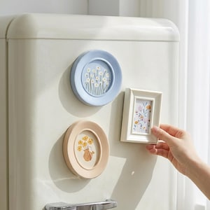 Cornice portafoto floreale vintage, decorazione magnetica da tavolo e da parete