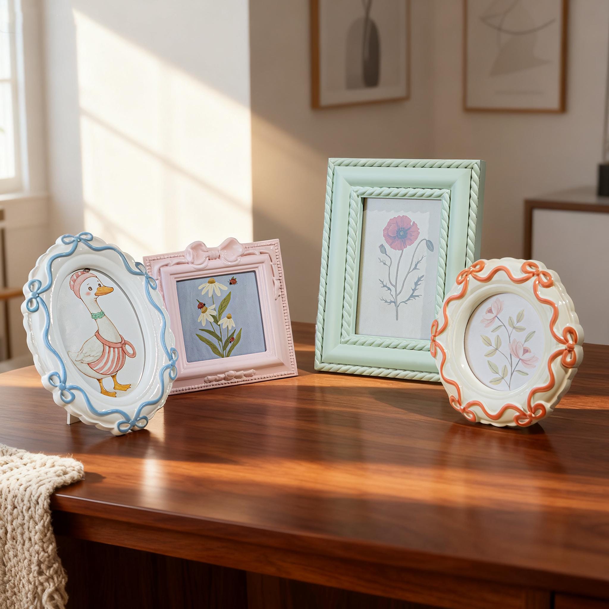 Colorful Small Frame Colorful Picture Frame Set of 4 - Multiple Styles (4x4/4x6) Witih Cute ...