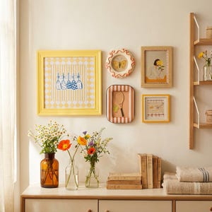 Vintage Cute Photo Frames - Ceramic & Retro Mixed-Material Frames (4x4/4x6/5x5/5x7/8x8) | Boho Cottagecore Home Decor