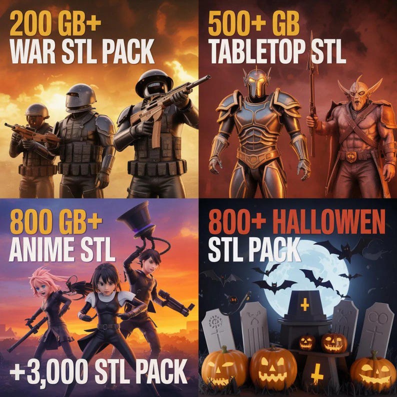 100TB+ STL Mega Bundle Pack | Millions of STL Files | All-in-one 3D ...