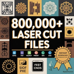 800,000+ Laser Cut Design Bundle Files 3D & 2D, Engraving Patterns, Fiber, CO2, CNC, Waterjet, Wood, Metal Cutting Pack, Svg Dxf Eps Png Cdr