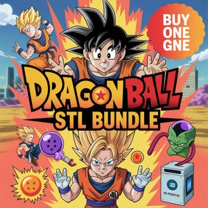 Dragon Ball STL Bundle | 3D Printable Goku, Vegeta, Shenron, DBZ Characters & Props | Anime STL Pack | Digital Download for Fans