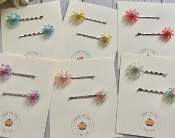 Daisy Flower Bobby Pins; Set of 2; You Choose Color