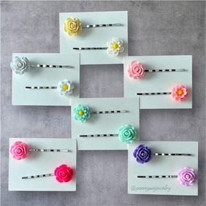 Resin Flower Bobby Pin Set: Bridal Hair Accessories