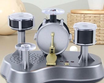 Mini batería de escritorio decorativa / Tambor de dedo musical / Regalo para aliviar el estrés en la oficina / Pequeño juego de percusión / Adorno divertido para escritorio