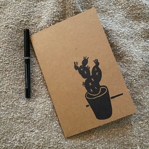 Journal - Cat, Shell, Cactus, Succulent, Dog Nose, Sunflower, Wave and Moon - writing, drawing, lyrics, journaling