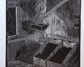 Handmade - Farm Stand - linocut artwork