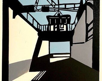 Handmade - Second Ferry - Linocut artwork