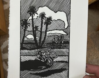 Handmade - The Ride - artwork linocut