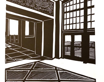 Handmade - Hall Entrance - linocut artwork