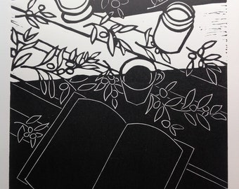 Handmade - Cinnamon and Salt - linocut artwork