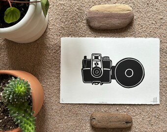 Handmade - Imperial Mark XII Camera Art - Artwork Linocut