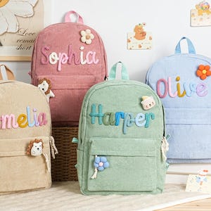 Personalized Name Backpacks for Children, Kids Backpacks, Back-To-School Gifts, Stylish Backpacks for Boys and Girls, Handmade School Bags