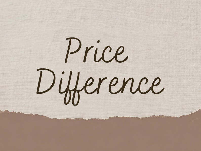 May include: The words "Price Difference" are written in a dark brown, cursive font on a textured, off-white background. A strip of brown paper is at the bottom of the image, adding a layered effect.