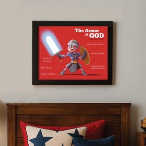 Armor of God Poster for Kids Printable Design | Teach Biblical Faith | Christian Wall Art for a Boy| 11x14 Digital Download
