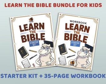Kids Bible Curriculum Bundle | Learn the Bible Starter Kit + Workbook | Christian Homeschool Printable Lessons