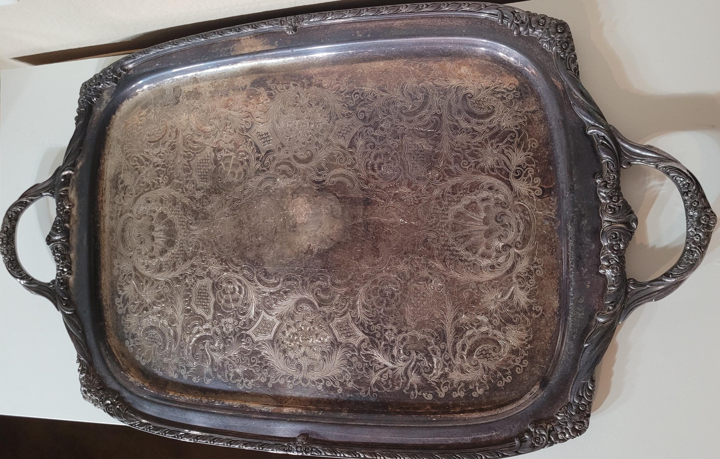 Vintage Wm Rogers Bros Heritage Silverplate Serving Tray 9492