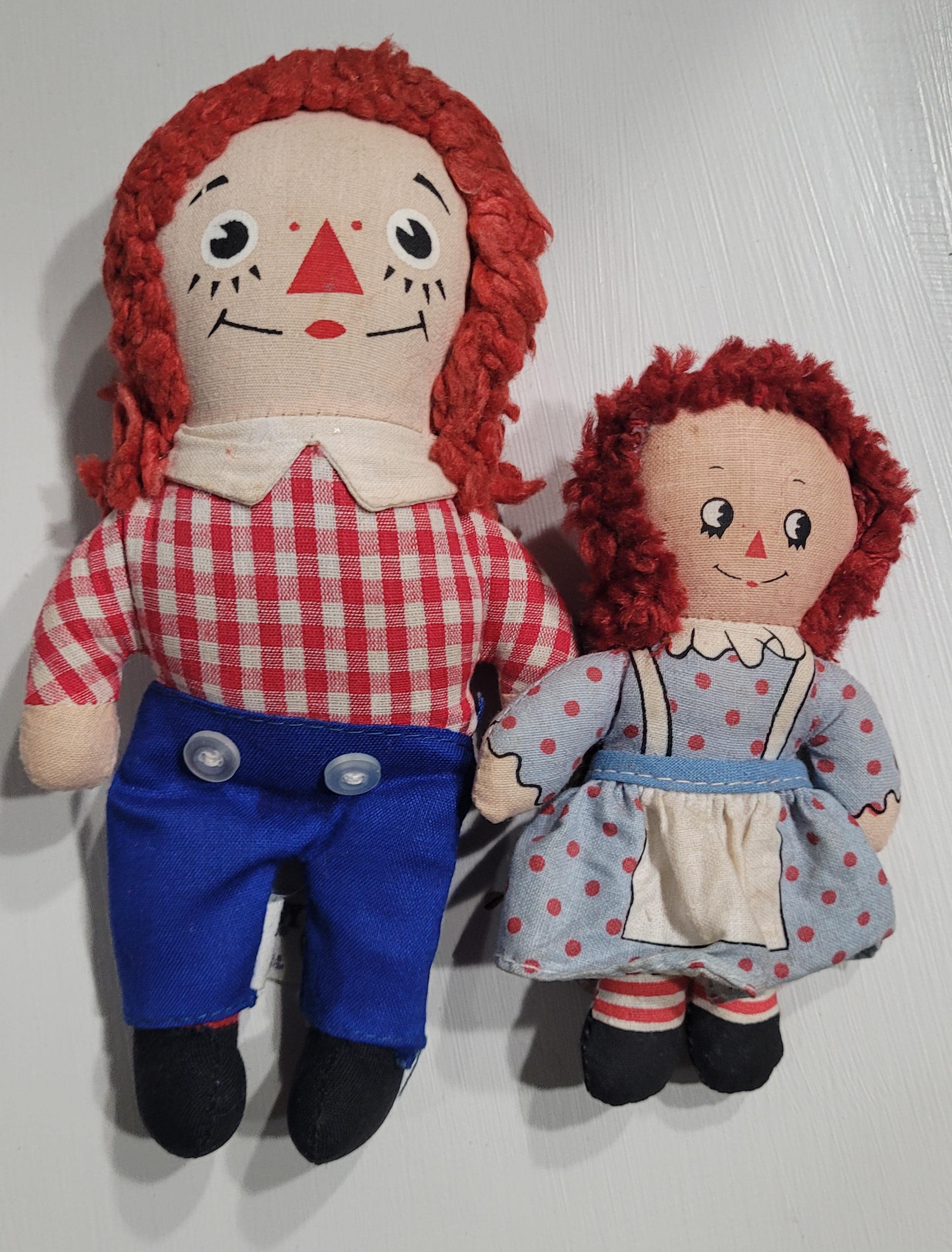 Raggedy Ann and Andy Mini Dolls Set Knickerbocker Vintage Rag