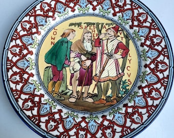 Vintage Copeland Late Spode English Cabinet Plate Medieval Tudor Revival Transferware England c1900