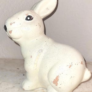 Vintage Ceramic White Bunny Figurines