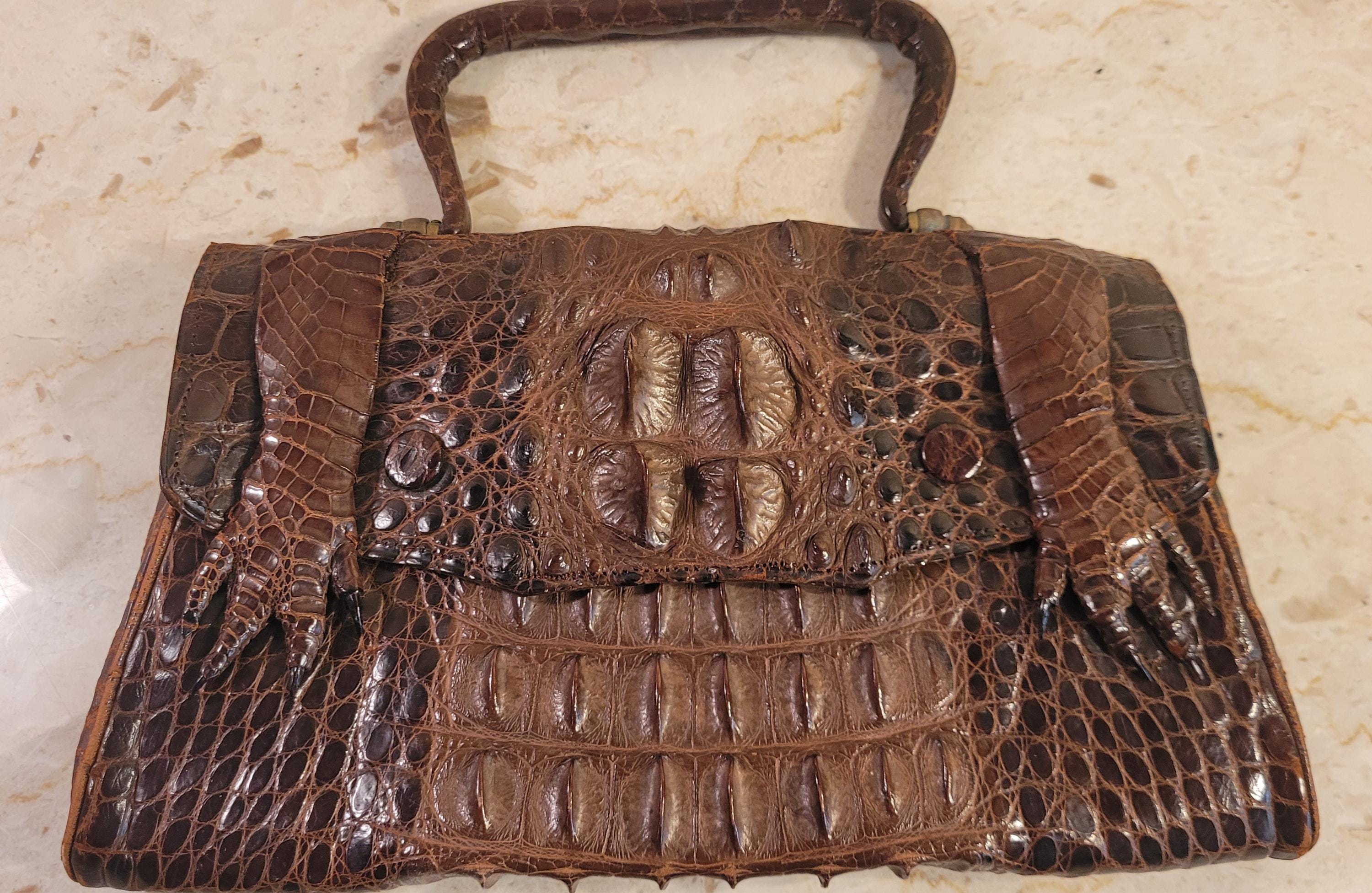 Vintage Genuine Crocodile Leather Handbags