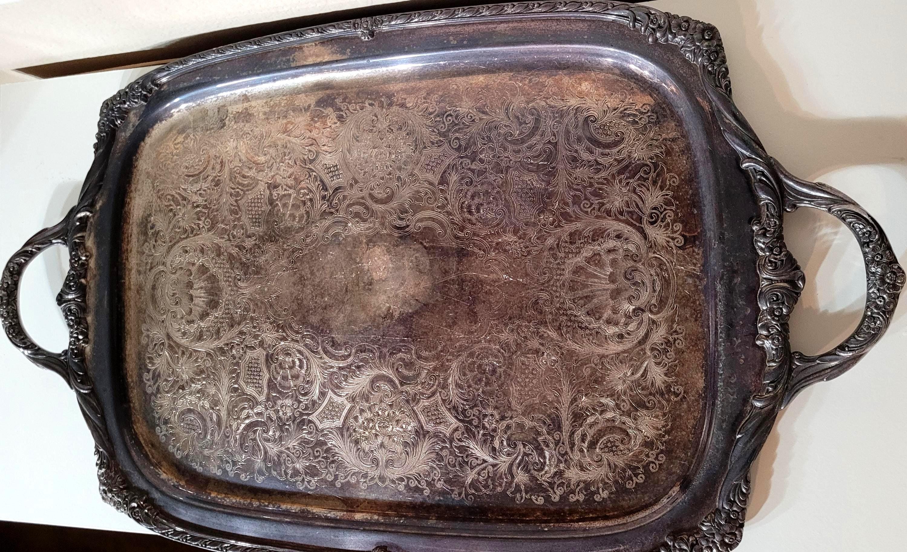 Vintage Wm Rogers Bros Heritage Silverplate Serving Tray 9492