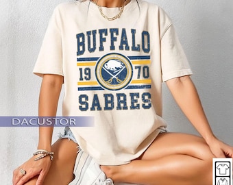 Comfort Colors® Vintage Buffalo Sabre T-shirt, Buffalo Hockey T-shirt, Sabres T-Shirt, Hockey Fan Shirt, Retro Buffalo Ice Hockey
